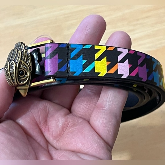 Kurt Geiger NWT London Leather EagleHead Multicolor Houndstooth Geometri… - Picture 4 of 7